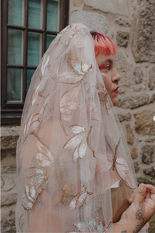 Voile de mariée en tulle libellule