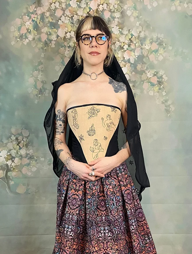 Voile de mariée long en mousseline noire