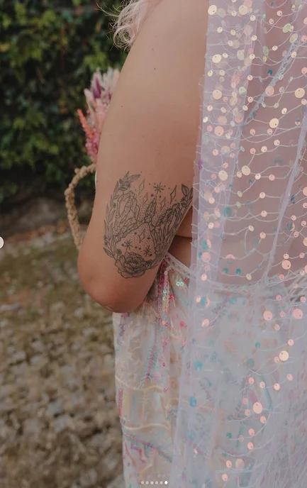 Voile de mariée en tulle à sequins