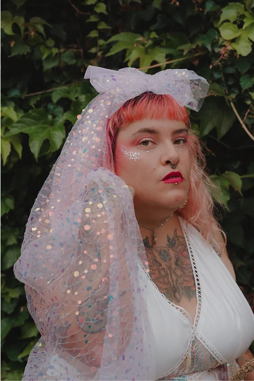 Voile de mariée en tulle à sequins